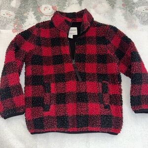 Amazon Essentials Red and Black Kids Fleece Jacket